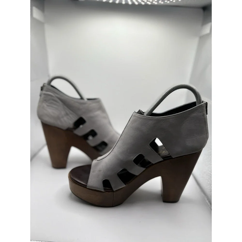 Robert Clergerie Diplo platform‎ Heeled sandals Gray Paris Shoes Size 8